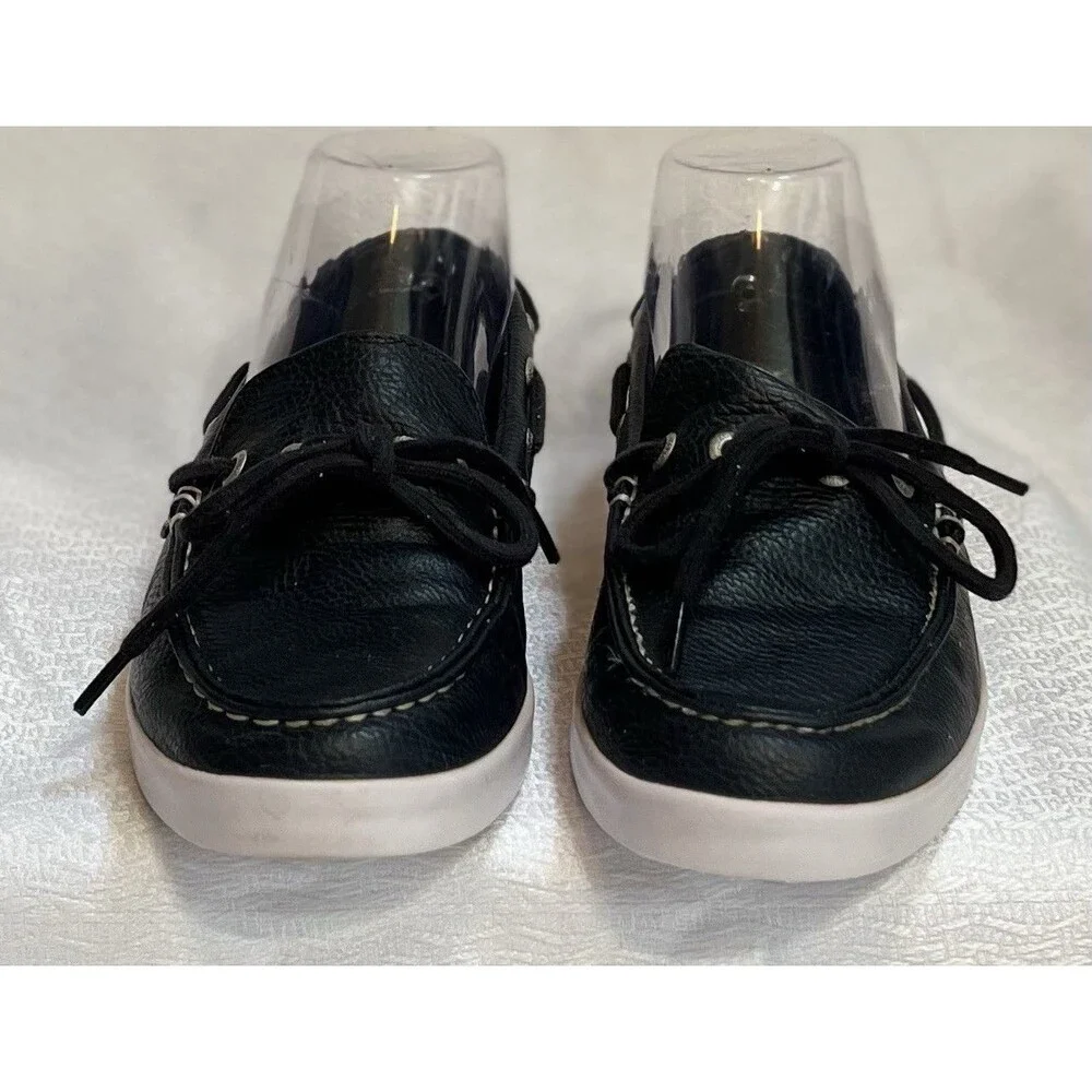 Nautica Mondrian Vegan Boat Shoe Womens 6.5 Navy Blue Preppy Nautical Coastal